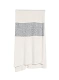 Barefoot Dreams BCL Ribbed Throw with Heathered Stripe Stone-Heathered Stone /Graphite