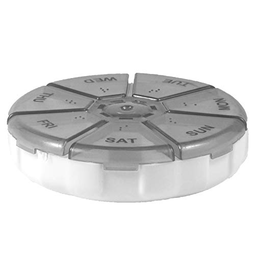 image for Deke Home 2 Pack Deke Round Portable Pill Box Medicine Planner Small c