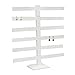White Faux Leather Large T-Bar Earring Display Rack 15H Jewelry Holder Stand