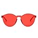 GAMT Rimless Cool Sunglasses Tinted Transparent Futuristic Colorful Glasses Red