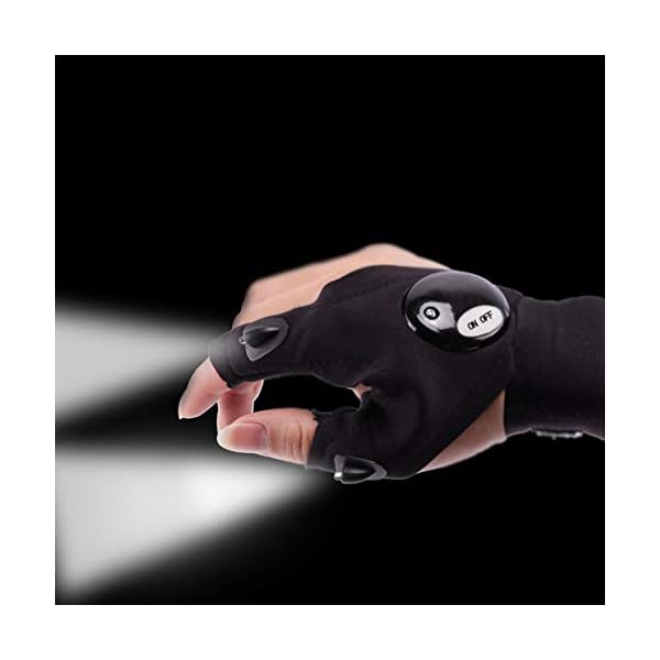 Amosfun LED-Taschenlampen-Handschuhe, leicht, fingerlos, Angel-Handschuhe, Werkzeug für die Reparatur von Arbeiten an… – Bild 5