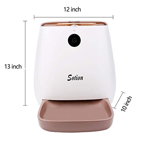 Sotion Automatic Pet Feeder with Camera for Dog and Cat, Smart Auto Feeder via WiFi, 1080P HD Camera with App, Night Vision Dog Feeder, 2-Way Audio, Pet Food Dispenser