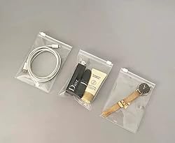 100 Self Seal PVC Pack Zipper Lock Bags,Clear