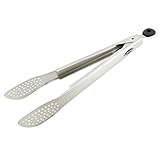 Food Tongs, Newness Modern Design Kitchen Tongs - Serving Tongs - Food Tongs, 10.8 Inches Food Grade 304 Stainless Steel Locking Tongs Serving as Cooking Utensil