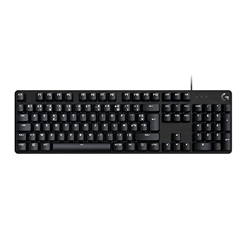 Logitech G 413 SE Full-Size Tastiera da gioco meccanica - Tastiera retroilluminata con interruttori meccanici tattili, Anti-Ghosting, per Windows e macOS, formato AZERTY belga - Nero