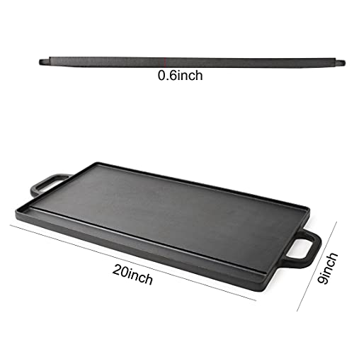 Max K 2in1 Cast Iron Grill & Griddle PreSeasoned Reversible