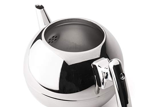 Bredemeijer bauchige runde doppelwandige Edelstahl Teekanne 1.2 Liter mit chromfarbenen Griff – Bild 7