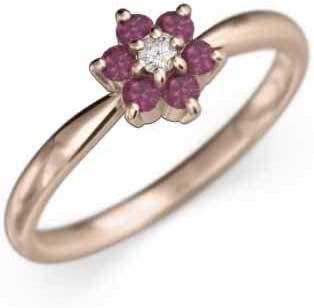 Amazon スカイベル ルビー K18ピンクゴールド 指輪 花 フラワー レディース リングサイズ 25号 リング 通販