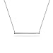 Bling Jewelry Thin Minimalist Sideways Horizontal Round Station Bar Pendant Necklace For Women For Teen .925 Sterling Silver 16 Inch