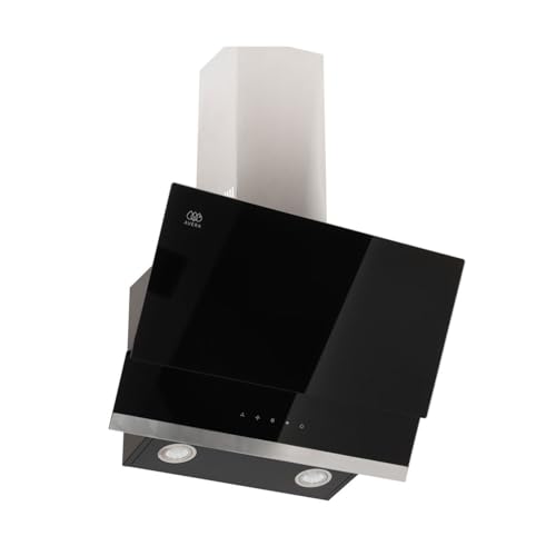 AVERA Campana de Cocina Extractora 60cm de pared, 3 velocidades, Panel táctil, Luz LED, Acero inoxidable y vidrio templado, Filtro de carbón activado y malla metálica lavable | CEA60C