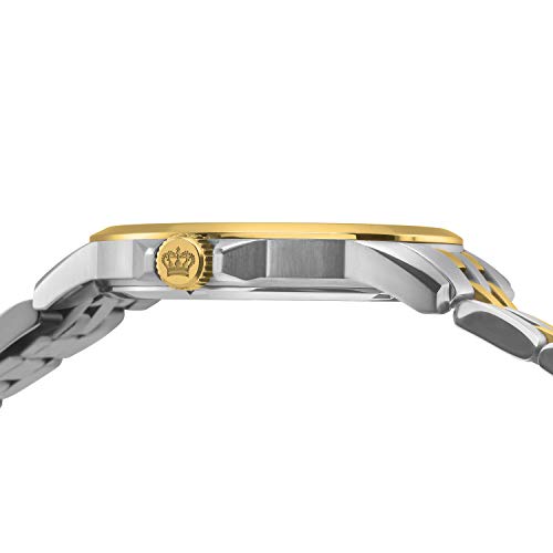 LOUIS-XVI-Herren-Armbanduhr-Athos-Slim-Stahlband-Bicolor-Silber-Gold-Schwarz-Analog-Quarz-Edelstahl-928