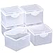 SATINIOR 6 Pack Clear Plastic Beads Storage Containers Box with Hinged Lid for Beads and More (3.85 x 3.46 x 2.75 Inch)
