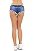 Romanstii Mini Shorts Denim Stretchable Cut Off Low Rise Waist Sexy Micro Jeans Hot Pants for Woman Girls Teen(Light Blue X-Large)