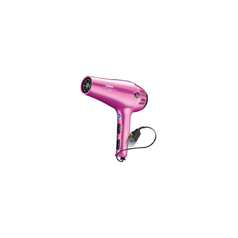 Conair 1875 Watt Cord-Keeper Hair Dryer; Pink
