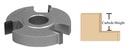 Infinity Tools 83-074, Rabbeting Shaper Cutter With 1" Cutter Height, 3/4" Bore