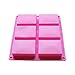 BAKER DEPOT Rectangle Silicone Mould for Handmade Soap Cake Bread 6 Holes, Set of 2