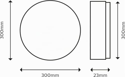 Plafonnier rond à panneau LED SceneSwitch à intensité variable, 3 ambiances différentes, 18W. pour l'éclairage intérieur, le salon et la chambre, noir