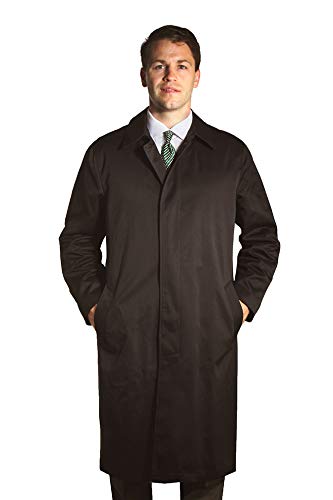 Jean Paul Germain Big and Tall Buster Three-Season Overcoat (52 Reg, Black)