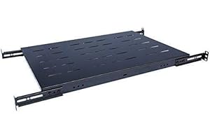 Raising Electronics Fixed Rack Server Shelf 1U 19Inch Shelves 4 Post Rack Mount Adjustable Deep for Network (24-30Inch Depth)