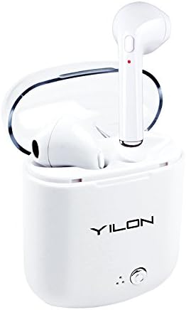YILON Charger box Bluetooth Headphones, Mini Wireless Earphones Twins In-Ear Earbuds Stereo Earpiece (TWS WHITE)