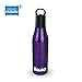ICY BEV KOOLER STAINLESS STEEL BOTTLE INSULATOR, 2 PACK, PURPLE, beer keeper/holder with silicone bottle stopper; cap with bottle opener and finger grip keeps beer cold longer