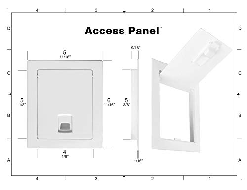 Access Panel APW67-1 6" x 7" Flush Mount, Removable, Paintable, with Child-Resistant Latch, Drywall Access Door Panel for Plumbing, Electrical & Utilities, White