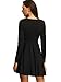OEUVRE Women's Party Black Dress Flare Skater V-Neck Pleated Mini Dress