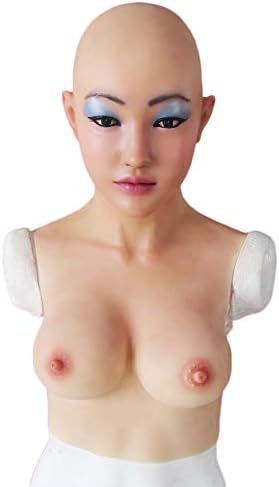 Transgender Mask Lingerie Male to Female with E-Cup Breast Cosplay Crossdresser Lady Boy Shemale Halloween Masquerade