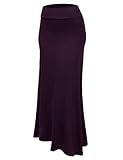Stanzino Women's Solid High Waist Long Skirt