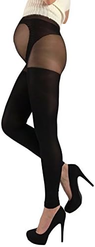 Opaque Maternity Pregnancy Leggings Footless Tights 100 Den Mama