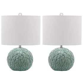 SAFAVIEH Lighting Collection Robinson Coastal Beach House Coral Reef Light Blue Round 21-inch Bedroom Living Room Home… 31Thy 72IDL
