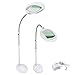 ZENY 2 in 1 LED Magnifying Glass Floor Lamp with Bright Light- Height Adjustable Gooseneck Magnifier Standing Floor Lamp - for Reading, Tasks Crafts Lighting