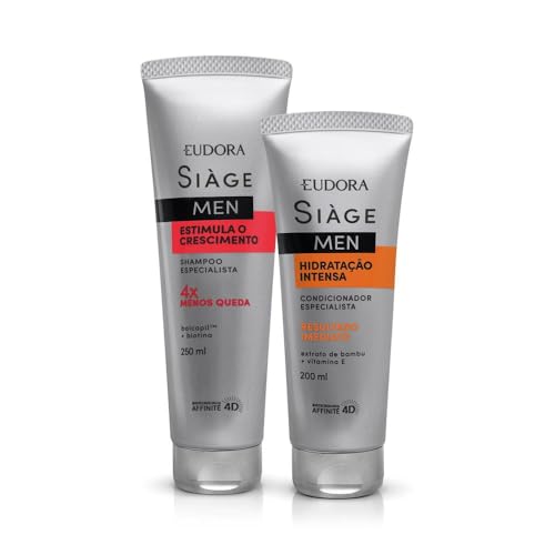 Eudora Kit Siàge Men: Shampoo Estimula o Crescimento 250ml + Condicionador Hidratação Intensa 200ml