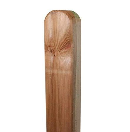 Lärche Holzpfosten 70x70mm 85cm Kreuzholzpfosten Rundkopf Zaunpfosten Kantholz