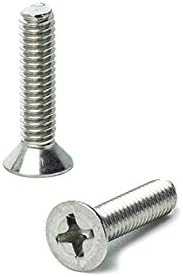 #8-32 x 3/4” Flat Head Machine Screws, Phillips Drive, Stainless Steel 18-8, Full Thread, Bright Finish, Machine Thread, Quantity 100 by Bridge Fasteners