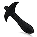 Two Men or Womens Adult Sex Toy, Black Matte Body Safe Silicone Anchor Shaped Battery Operated (Included) Anal Vibrator