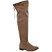 Yoki Anora Women's Drawstring Side Zipper Low Heel Thigh High Boots