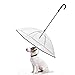 Enjoying Dog Umbrella for Small Dogs, Clear Dog Umbrella Leash, Rainproof Waterproof, Doggy Walking Umbrella with Metal Chain, Pet Outdoor Rain Gear