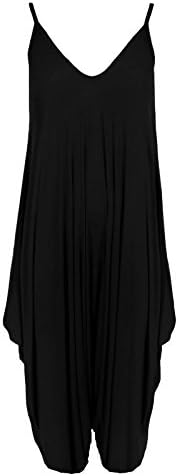 Womens Ladies Cami Strap Italian Harem Lagenlook Drape Baggy Playsuit Jumpsuit PLUS SIZE