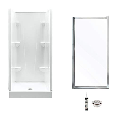 A2 3232CS-136635-WC Shower Kit with Door 32-in L x 32-in W x 76-in H White/Chrome