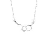 Rosa Vila Happiness Serotonin Molecule Necklace for Women, Happy Serotonin Necklace, Science Jewelry for Women, Ideal Necklaces for Teacher, Professor, Chemistry Grad, and Science Lovers