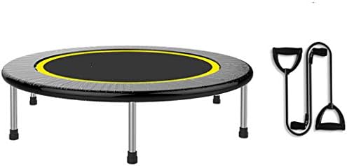 Trampolines Lxn 48-inch Black Silent Mini Fitness with Pull band - Indoor for Adults - Perfect Urban Cardio Workout Home Trainer - Max Load 400 lbs