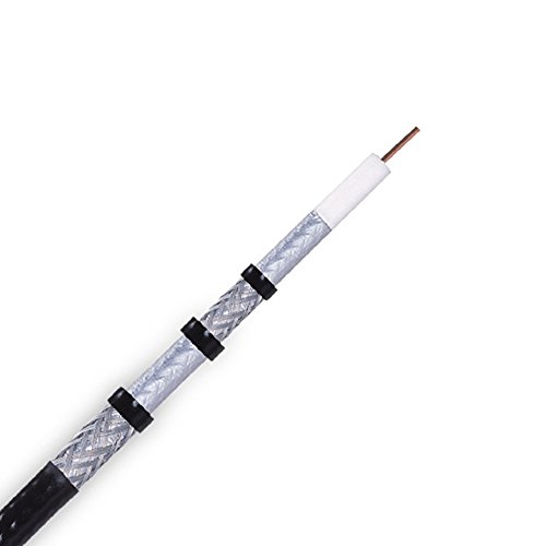 RG6 Quad Shield 18 AWG Satellite TV Black 500' Feet ft Coaxial Coax Cable Wire