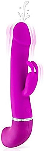 Two Motors Water Spray 12 Speeds Manual Thrusting Rabbit Toy,Waterproof Fore-Play Thruster for Female