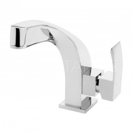 Sagittarius Twist Mono Basin Mixer Tap With Sprung Waste TW/106/C