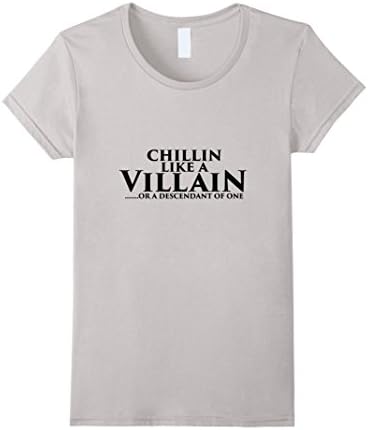 Womens Chillin Like A Villain T-Shirt Medium Silver