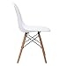 Porthos Home April Mid-Century Dining Crafted from Molded Plastic with Eiffel-Inspired Birch Wood Legs, Also As A Side Chair for Any Room in The House Or Office, Set of 1, White