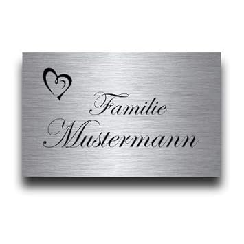 Edelstahl Turschild Schild Mit Gravur Und Motive Namensschild 8x5