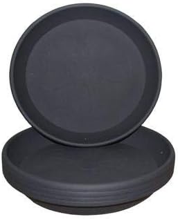 Home Garden Ornaments Plant Pot Saucers 18.5cm Grey Marble Set of 10, Solid Plastic Plant Pot Saucer