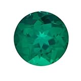 1.04-1.37 Cts of 7x7 mm AAA Round Russian Lab Created Emerald ( 1 pc ) Loose Gemstone